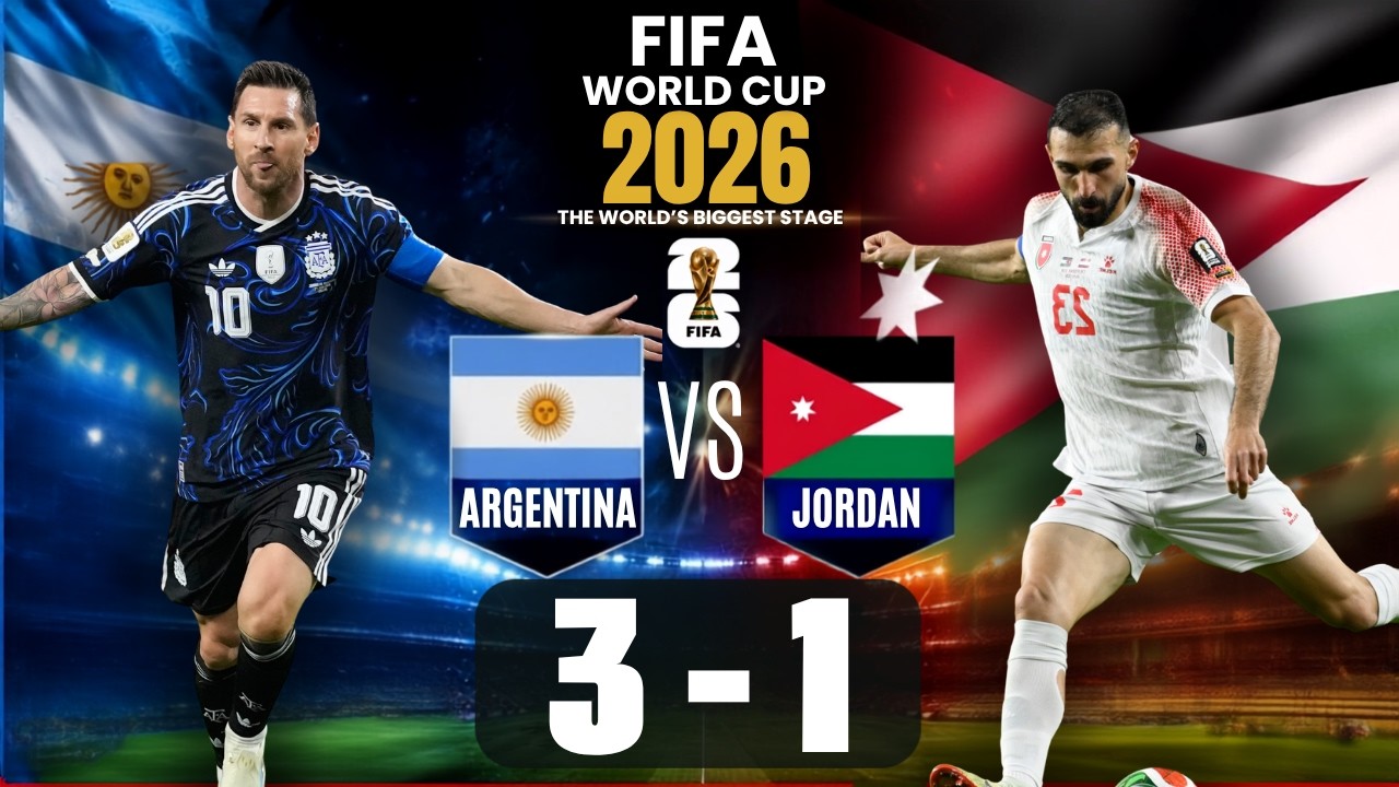 Argentina Vs Jordan: Argentina Wins! | Jordan 1 - 3 Argentina | FIFA World Cup 2026