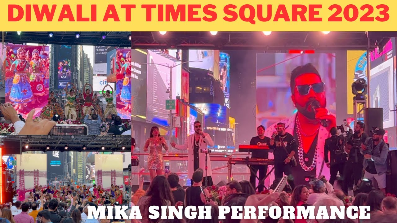 Diwali at Times Square 2023 🪔 🪔 | Mika Singh Live | New York | Largest Diwali Celebration in USA