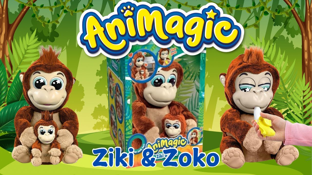 Animagic Ziki & Zoko Gorillas Interactive Toy Unboxing & Playthrough