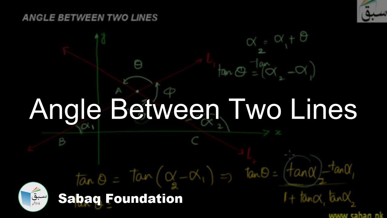 Angle Between Two Lines, Math Lecture | Sabaq.pk