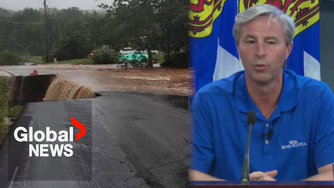 Nova Scotia flooding: Officials give update as 3 months of rainfall received in under 24 hours |FULL