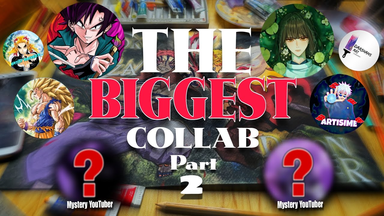 The BIGGEST Art Collab Pt. 2: Drawing Rengoku vs Akaza  - Using EVERY Color I Own
