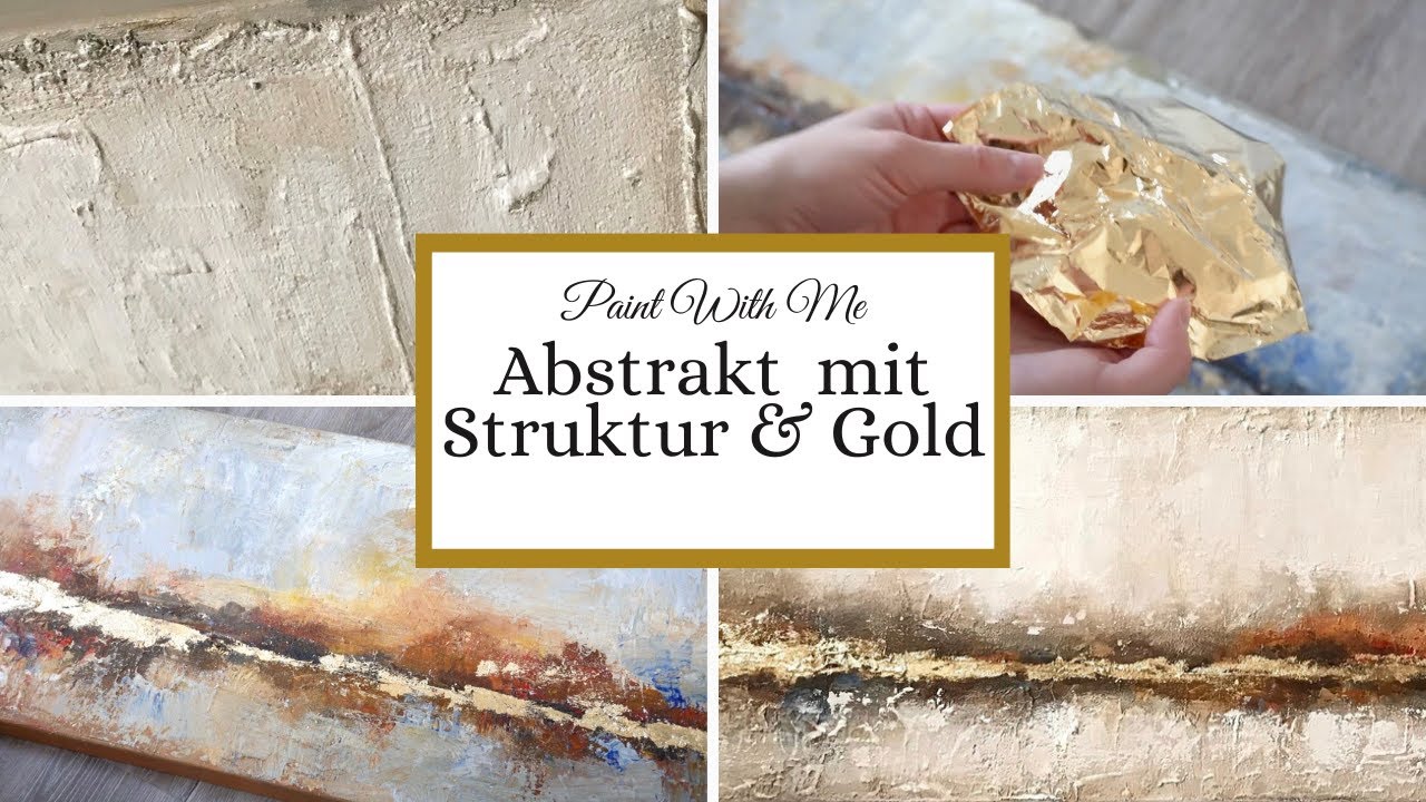 Abstraktes, edles Gemälde Gold & Beige ✨ Blattgold und Struktur