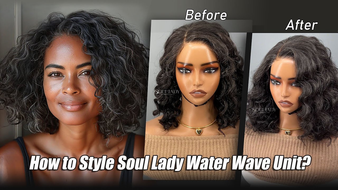 How To Style Dark Salt & Pepepr Water Wave Wig? | Soul Lady Wigs