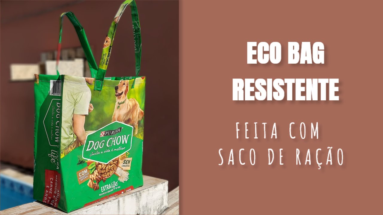 COMO FAZER ECOBAG COM SACO DE RAÇÃO   FORMA MAIS FÁCIL