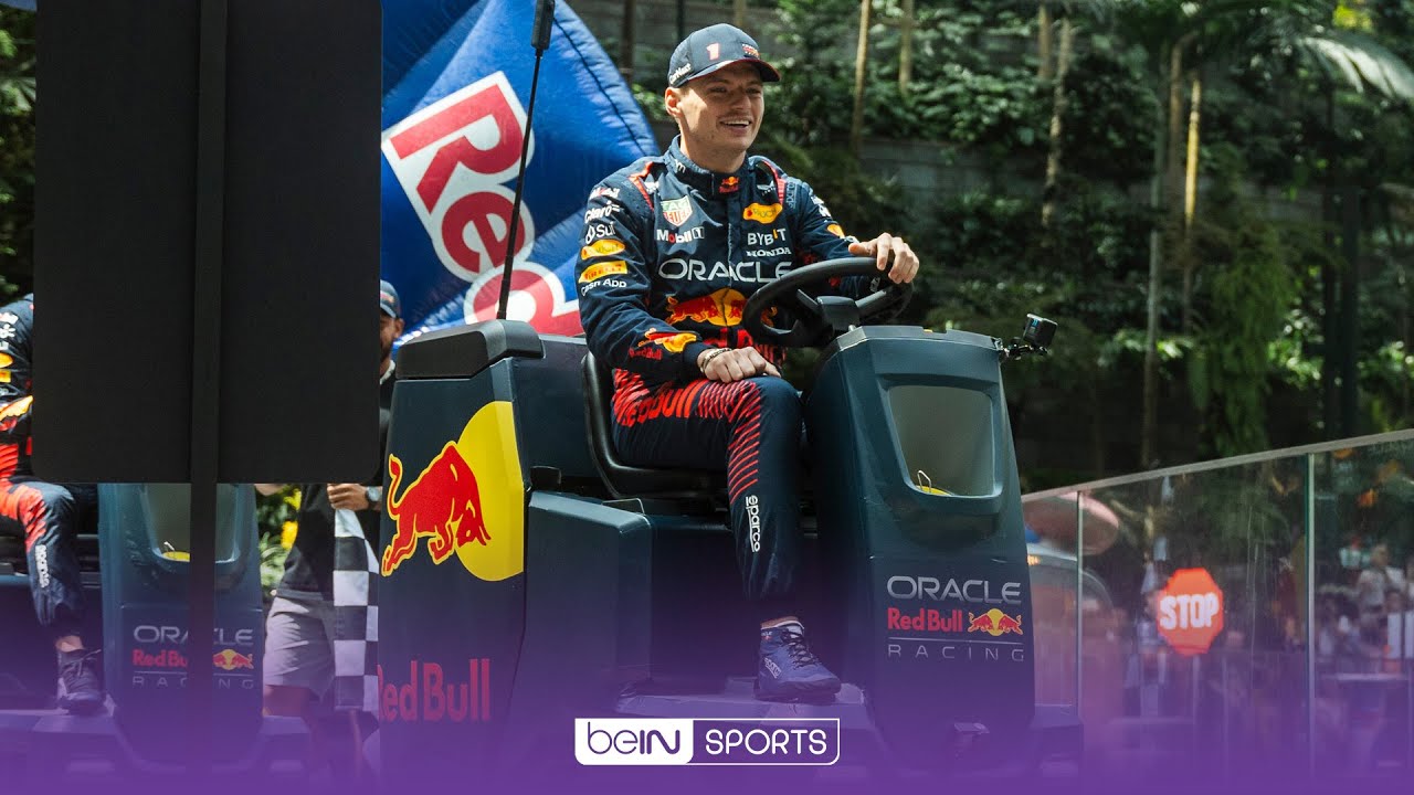 Red Bull Drivers Max Verstappen and Sergio Perez Race Cleaning Carts at Jewel Changi Airport!