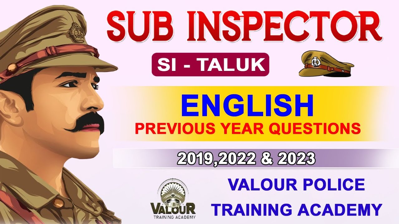 TNUSRB TALUK SI | 2019,2022,2023 QUESTION PAPER | ENGLISH GRAMMAR#valourpoliceacademy