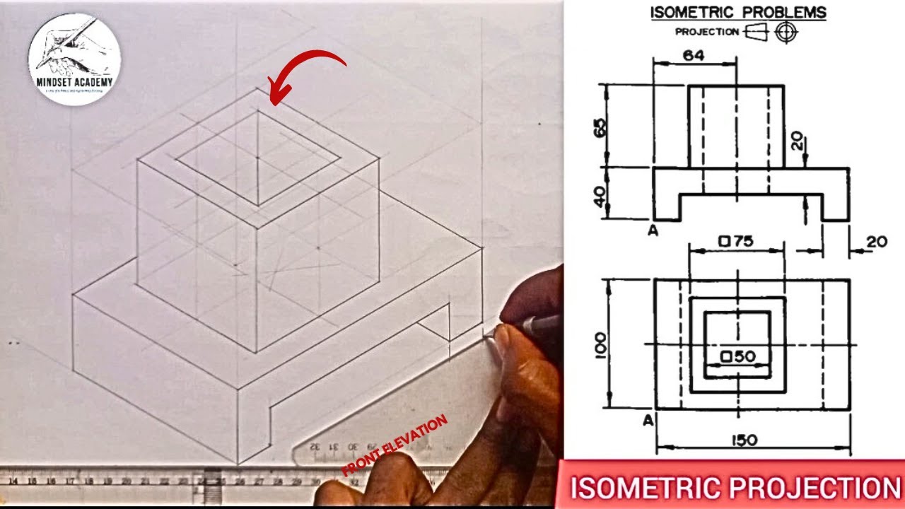 ISOMETRIC PROBLEMS IN ENGINEERING DRAWING. #technicaldrawing