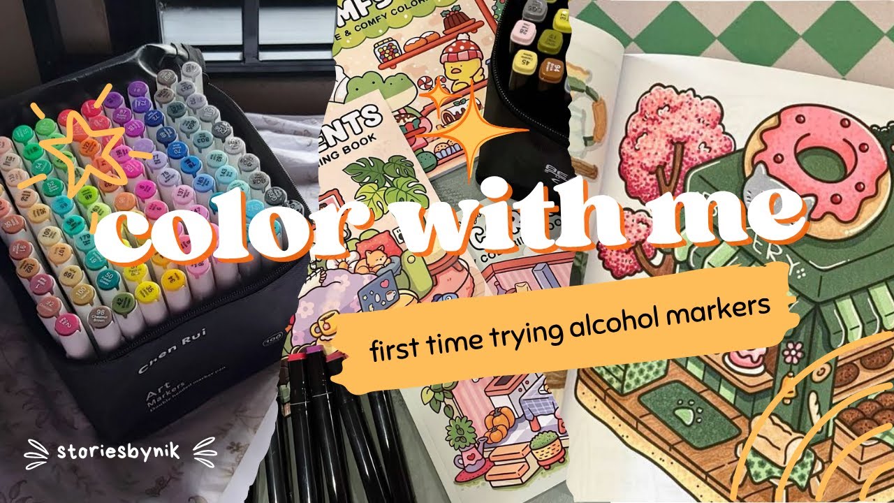 Color With Me 🎨 | First Time Using Chen Rui Alcohol Markers + Little Corners by Coco Wyo
