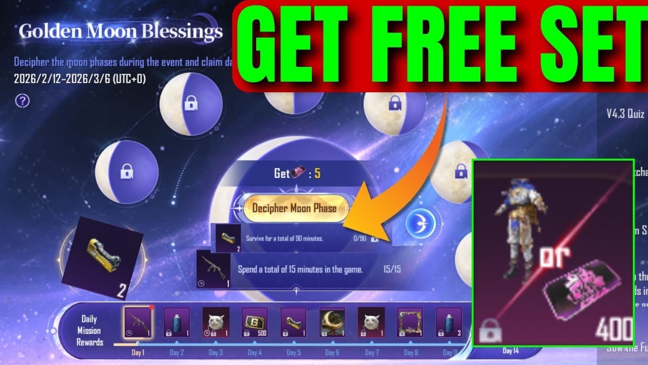 GOLDEN MOON BLESSING EVENT PUBG MOBILE | COMPLETE ALL MISSION GOLDEN MOON BLESSINGS