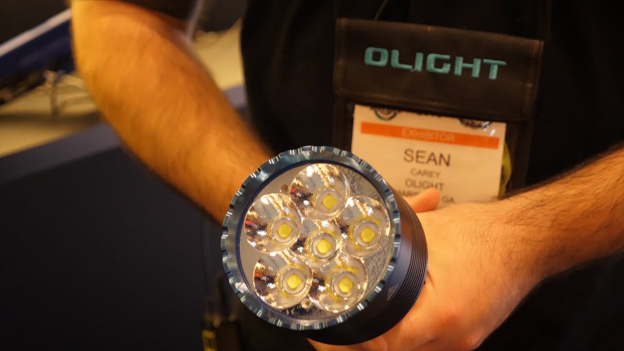 Olight New Products, including 25,000 lumen X9! - 2018 SHOT Show