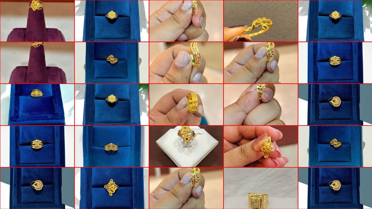 New latest ladies gold ring design