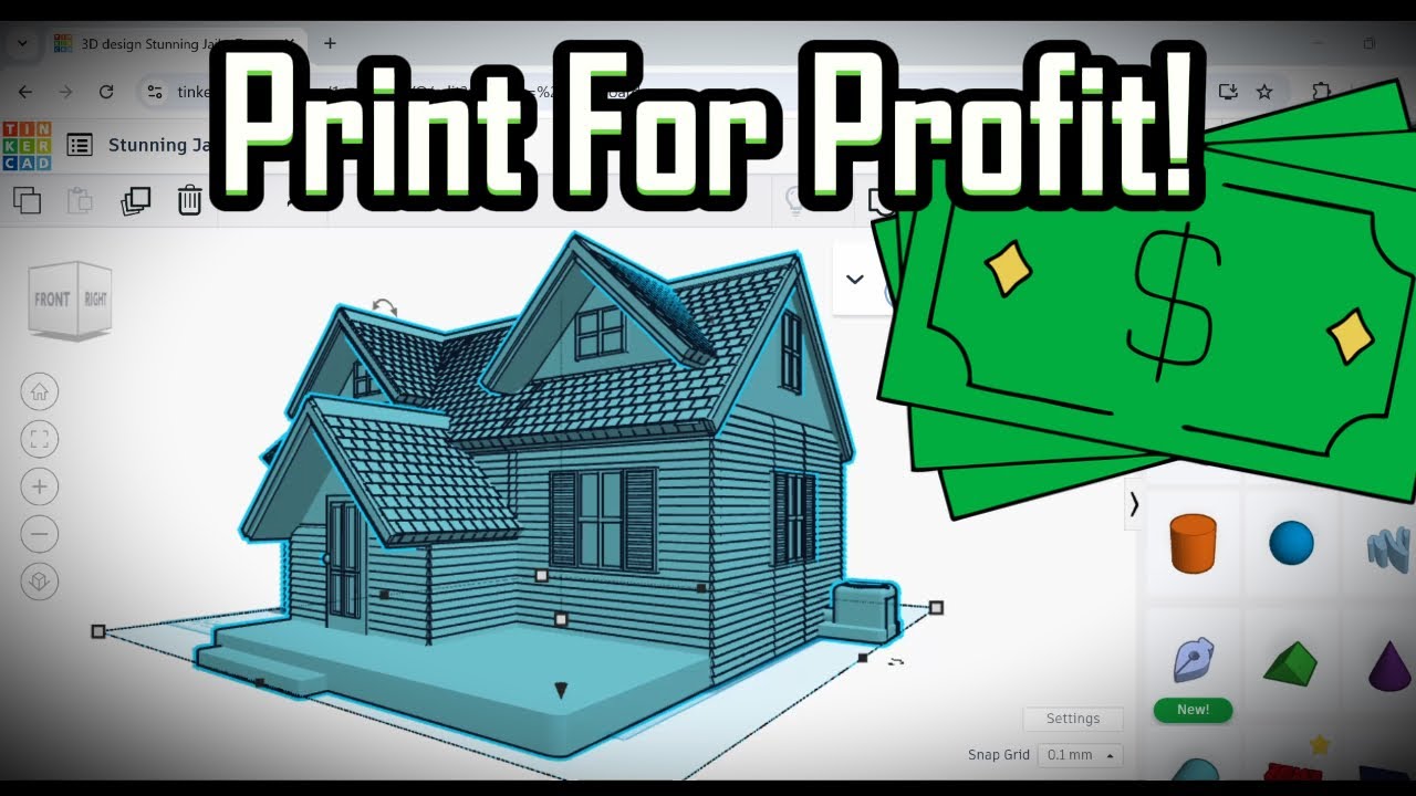 Tinkercad Design Tutorial! Profit Printing This House! Make Money 3D Printing!