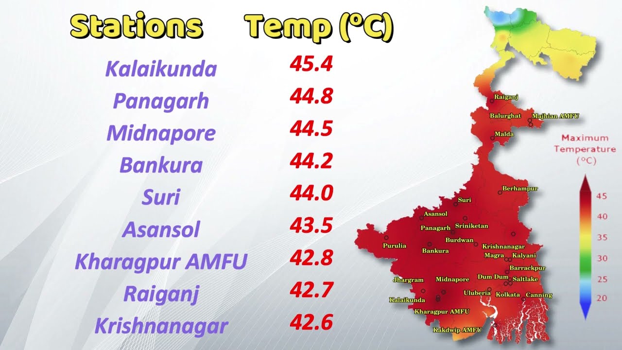 Stations Recorded Maximum Temperature 41&ordm;C and above on 30.04.2024