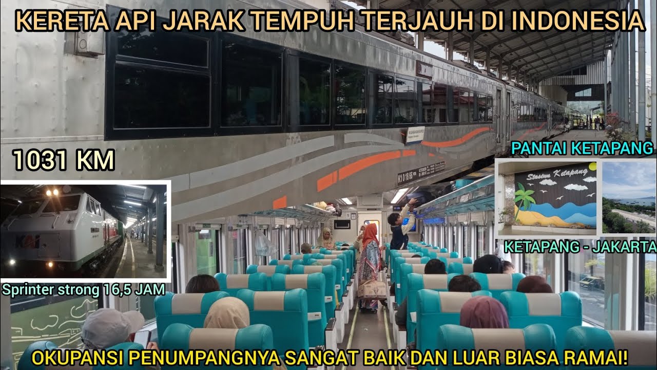 PERJALANAN KERETA API TERJAUH DI INDONESIA 🇮🇩❗❗JARAK MENCAPAI 1030KM++ | KA Blambangan Ekspress
