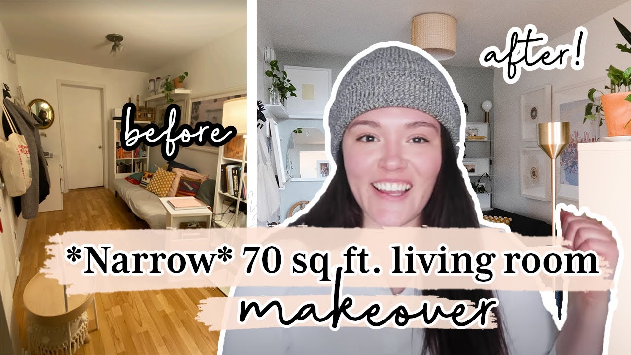 *TINY* 70 Sq Ft Living Room/Entryway Makeover On A Budget!