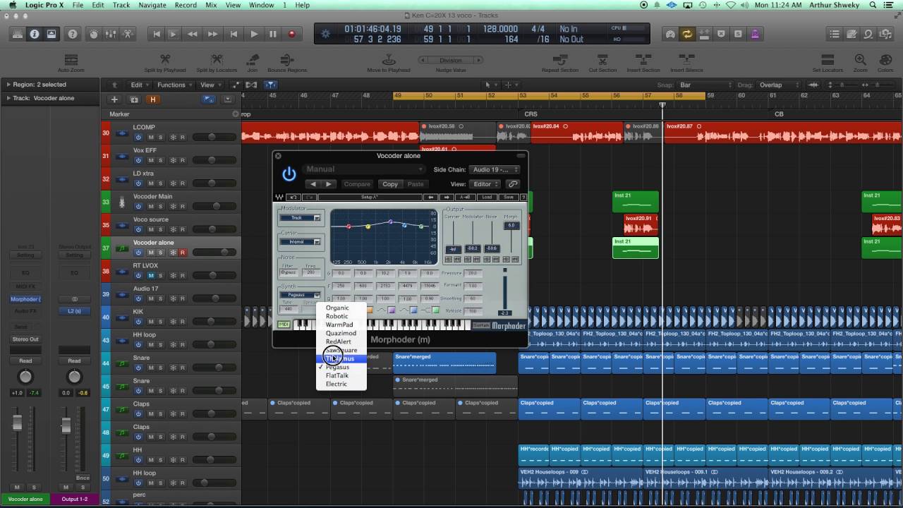 Set up Vocoders in Logic Pro X, Evoc, Morphoder