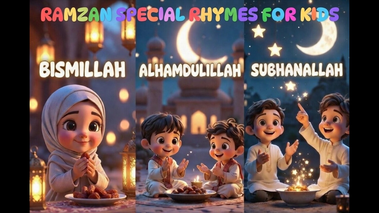 Islamic Rhymes for Kids 🌙 Bismillah Alhamdulillah SubhanAllah | Ramzan Special