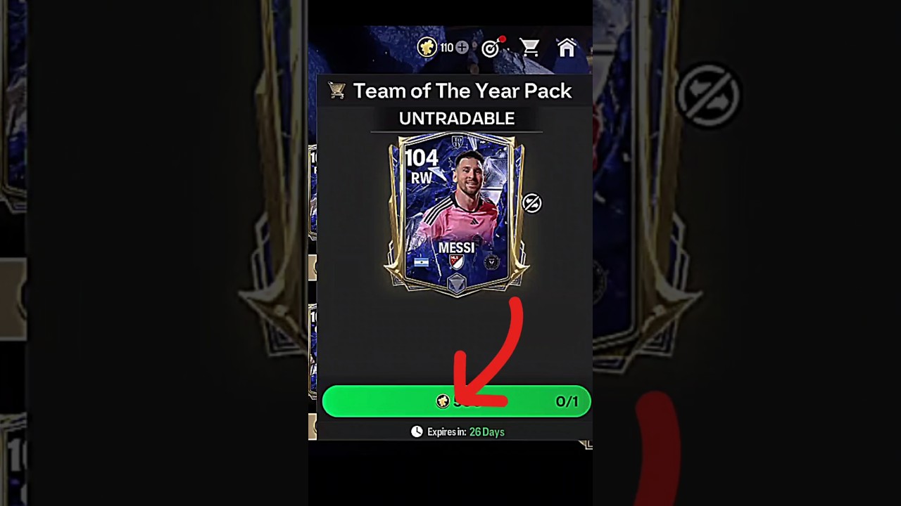КАК ПОЛУЧИТЬ БЕСПЛАТНО 500 ОСКОЛКОВ МЕССИ TOTY 104 ОБЩ В EA FC FIFA MOBILE 25 #шорты #fcmobile #t...