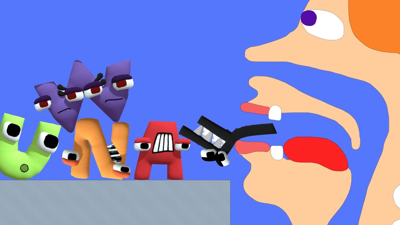 Algodoo | Eat letters from the alphabet