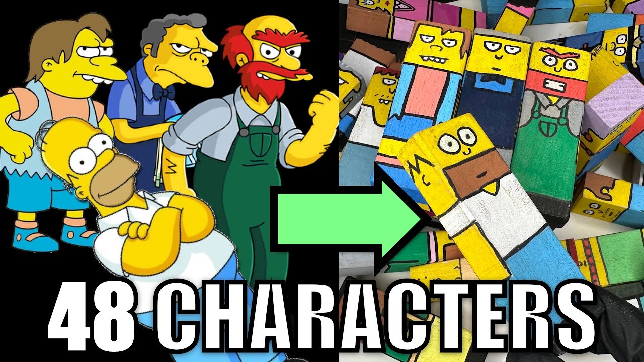 Turning EVERY Jenga Block Into Someone From The Simpsons