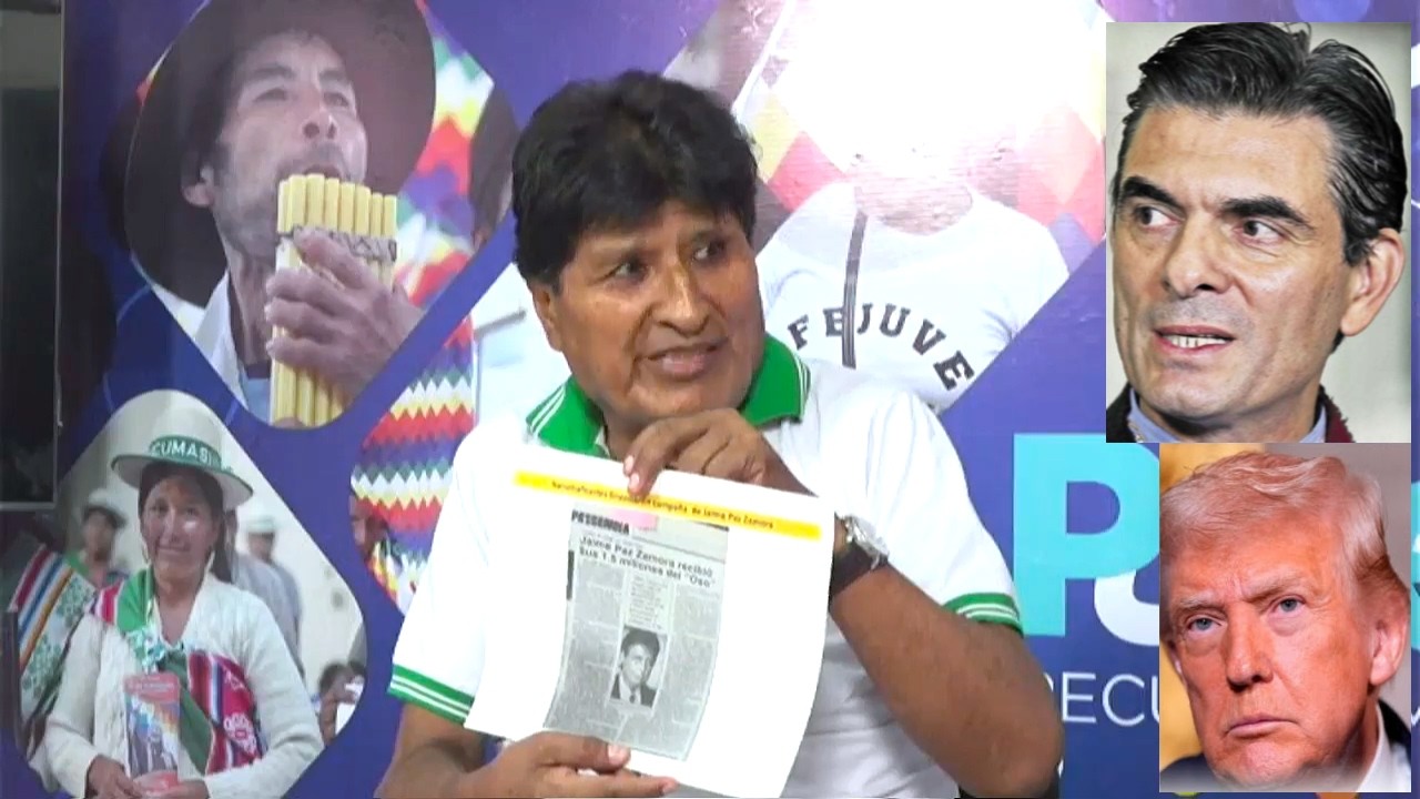 Evo muestra candidatos y reunión de Rodrigo con Trump para militarizar, robo de recursos naturales
