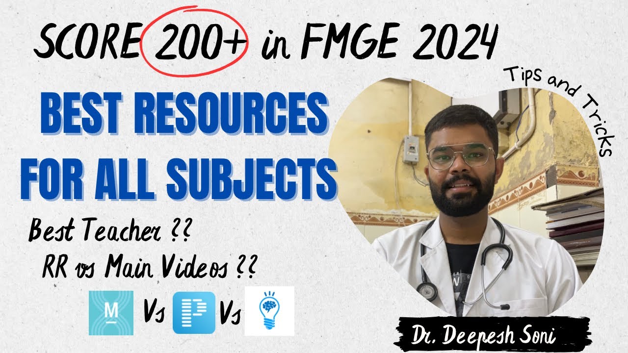 Best Sources for FMGE | Subject wise Resources for upcoming Fmge exam | Main video's vs RR videos