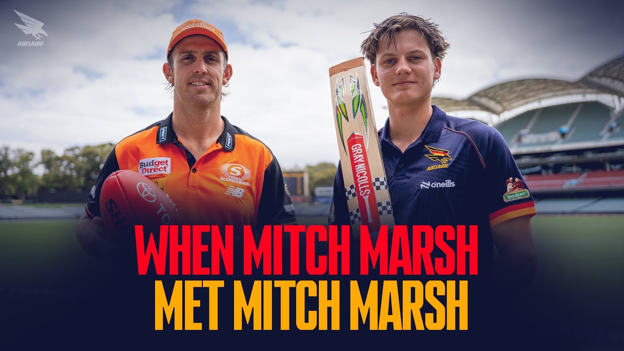 Australian Cricket star Mitch Marsh meets AFL player Mitch Marsh