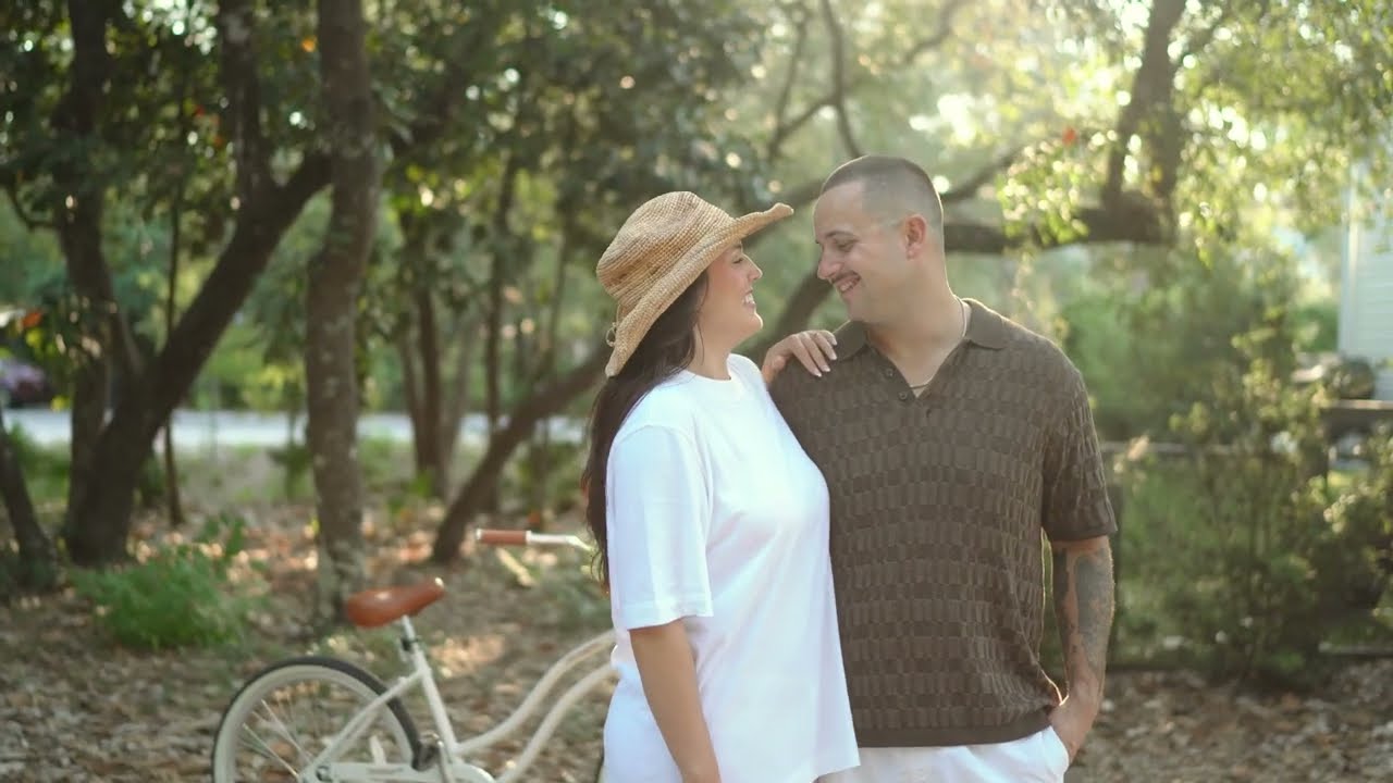 30A Engagement Photography & Videography | Romantic & Nostalgic Sunrise  & Bike Ride On Film