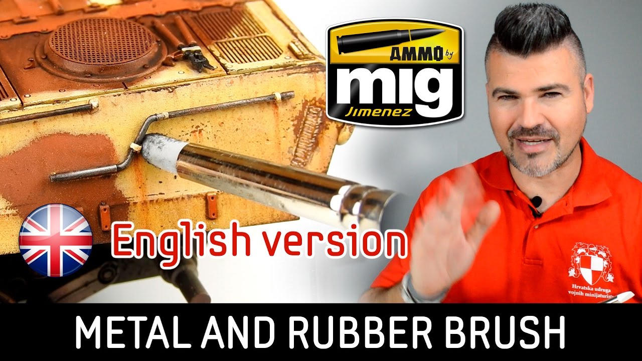 Appling metal pigment with Rubber Brush