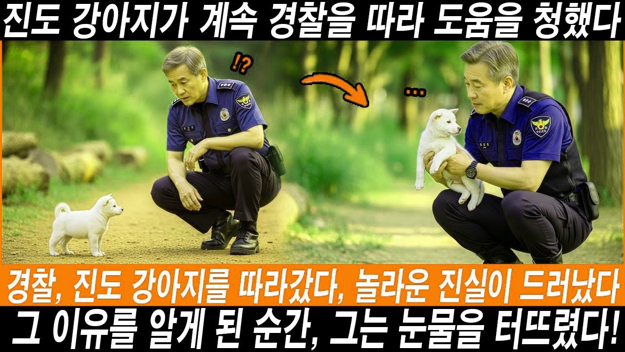 진도 강아지가 계속 경찰을 따라 도움을 청했다 – 그 이유를 알게 된 순간, 그는 눈물을 터뜨렸다! 해외감동사연 #해외반응 #외국반응 #외국인반응 #해외사연 #실화기반 #진돗개
