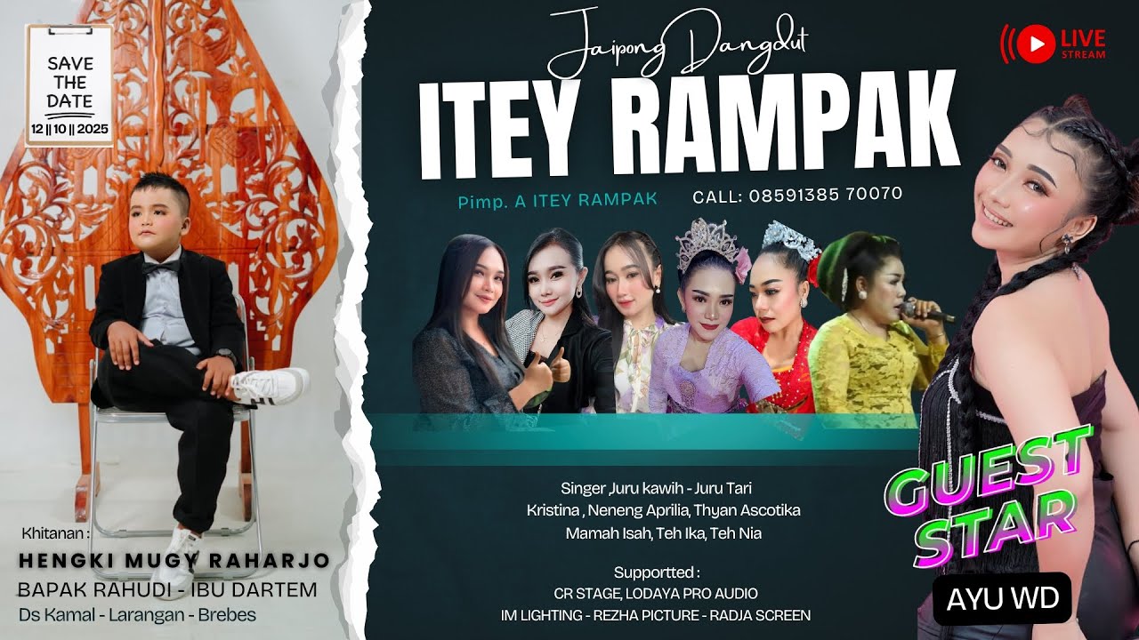 🔴LIVE STREAMING ITEY RAMPAK , DS KAMAL - LARANGAN - BREBES, MINGGU 12 OKTOBER 2025 ( MALAM )