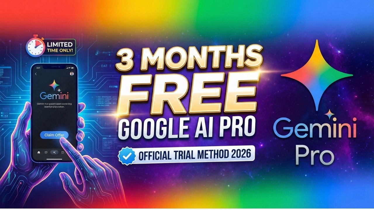 How to Claim 3 Months FREE Google AI Pro (Gemini Pro) | Official Trial Method 2026