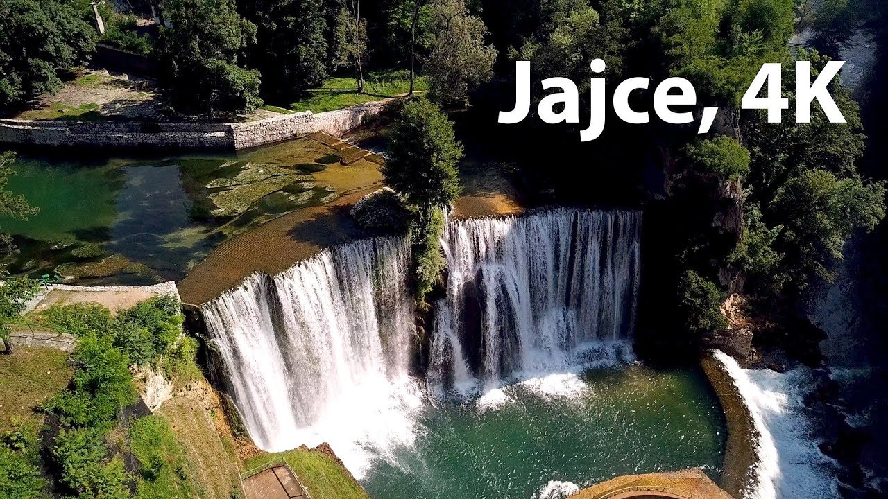 Obilazak grada Jajce dronom, 4k Video