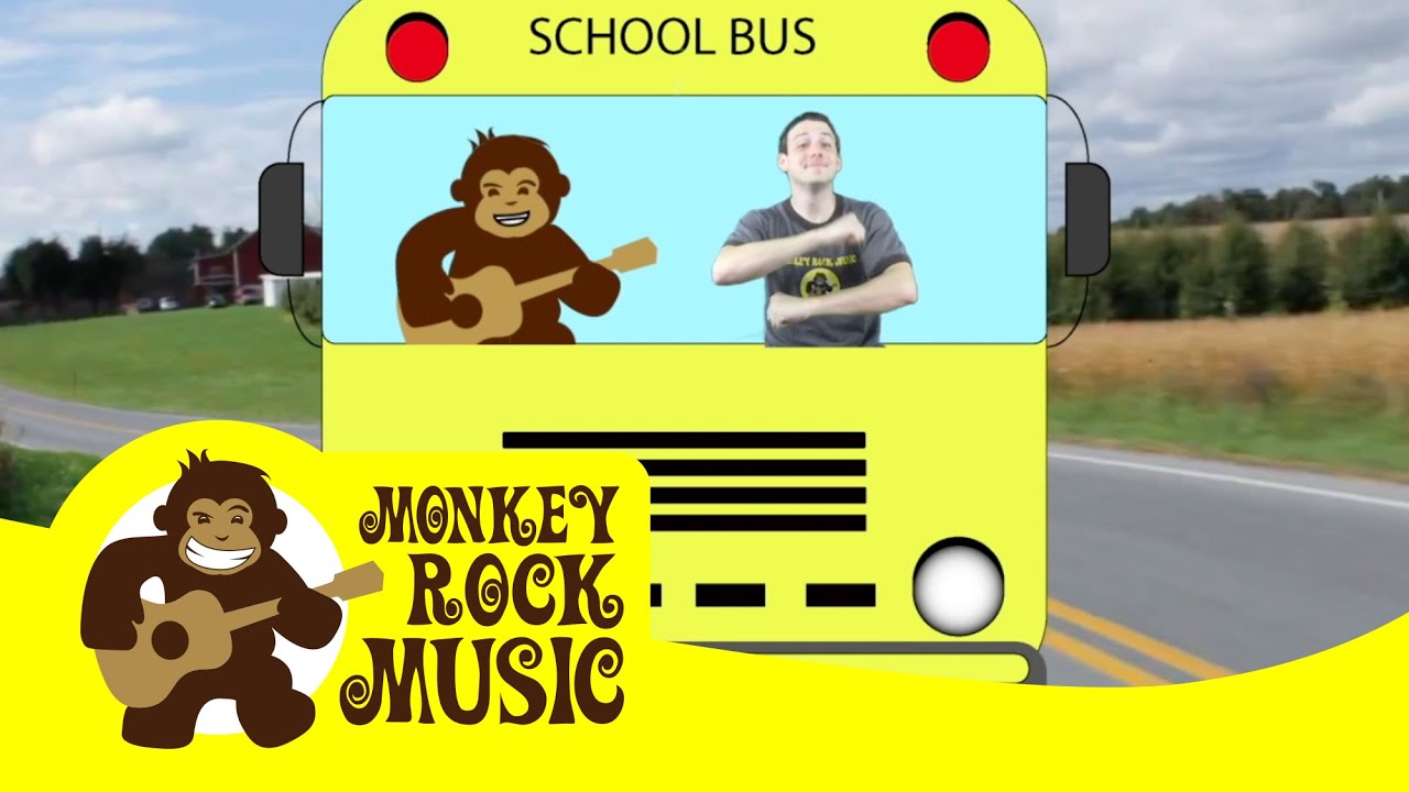 Wheels on the Bus | Monkey Rock Music | Kids Dance Songs & Nursery Rhymes