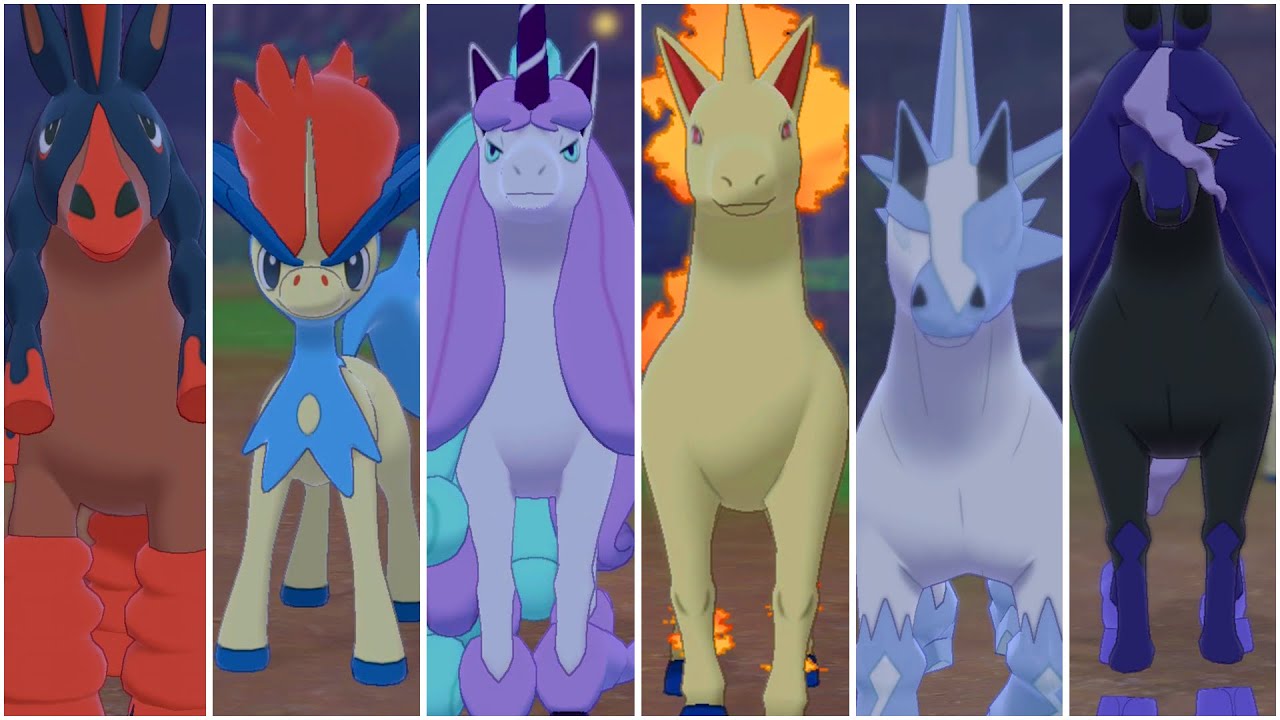 HORSE POKEMON TEAM! Glastrier, Spectrier, Galarian Rapidash, Mudsdale, Keldeo Moveset Pokemon