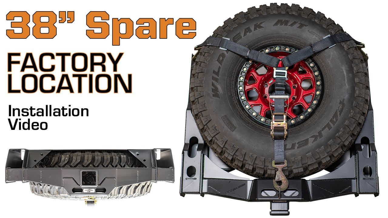 38 Inch Spare Tire in Factory Location - Super Duty - Carli Trophy Hitch Installation Video