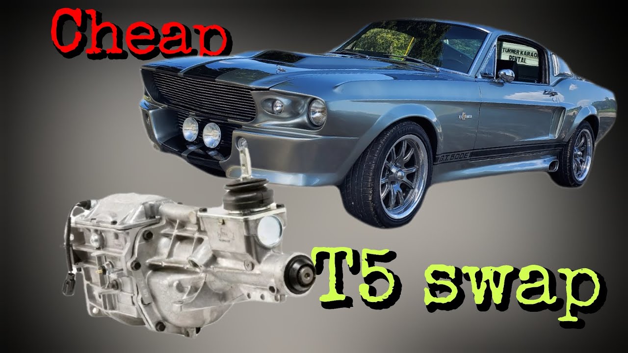 Classic mustang t5 transmission swap cheap and easy way.