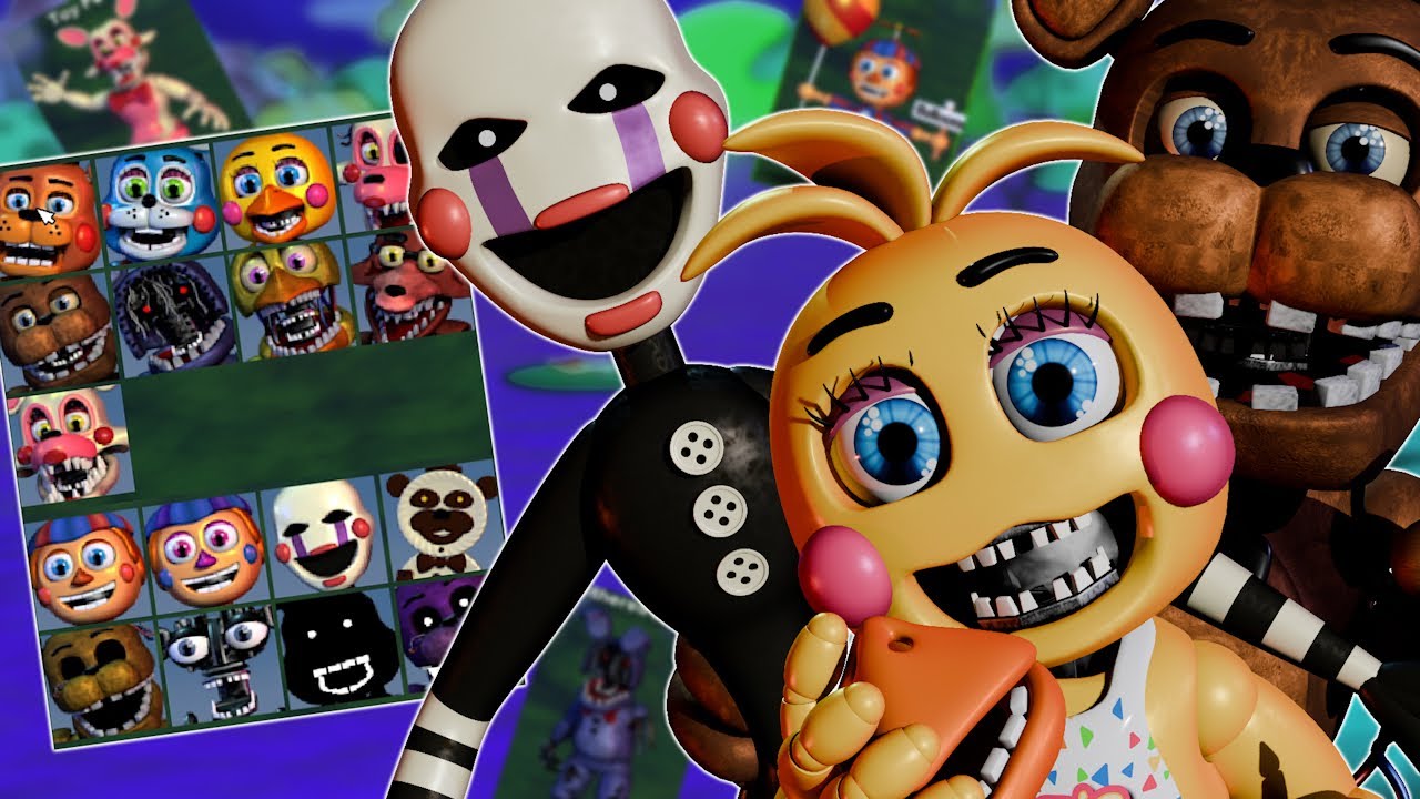 Canon FNaF2 Characters for FNaF World! (Modeling + Animation + Gameplay)