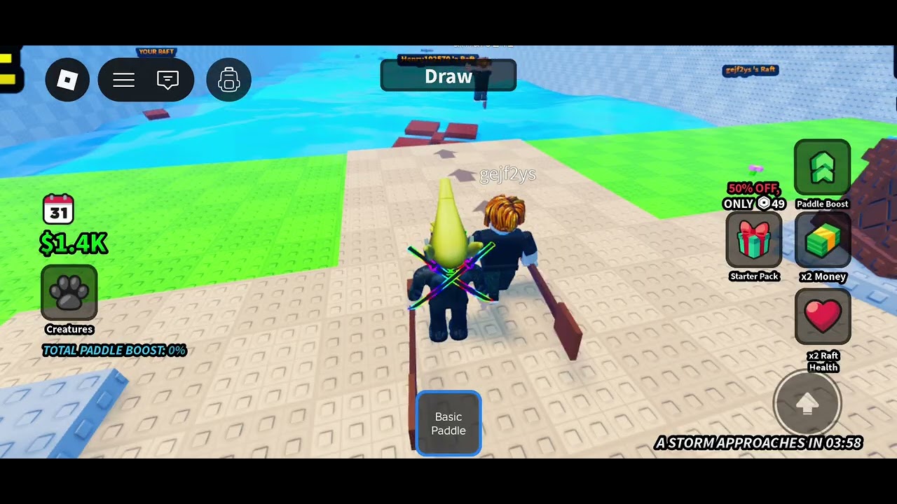 a raft but can draw anything that you want 