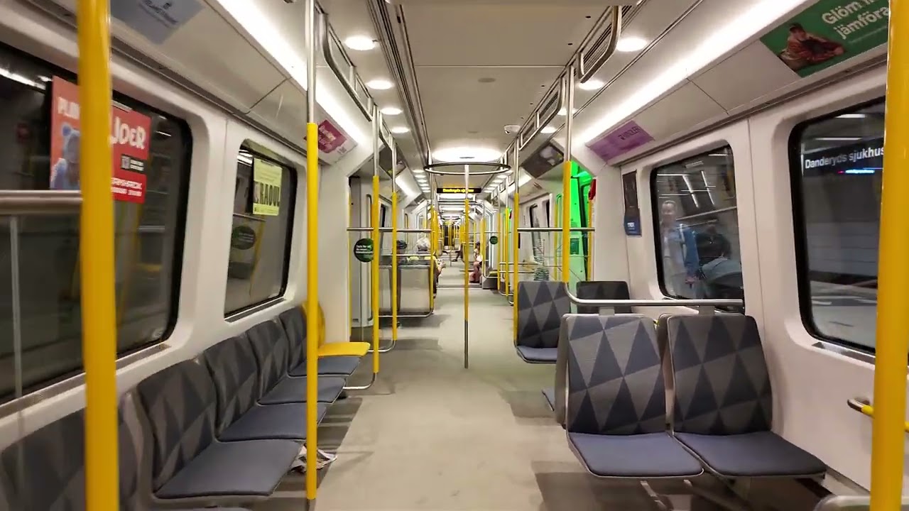 Sweden, Stockholm, subway ride from Mörby Centrum to Universitetet