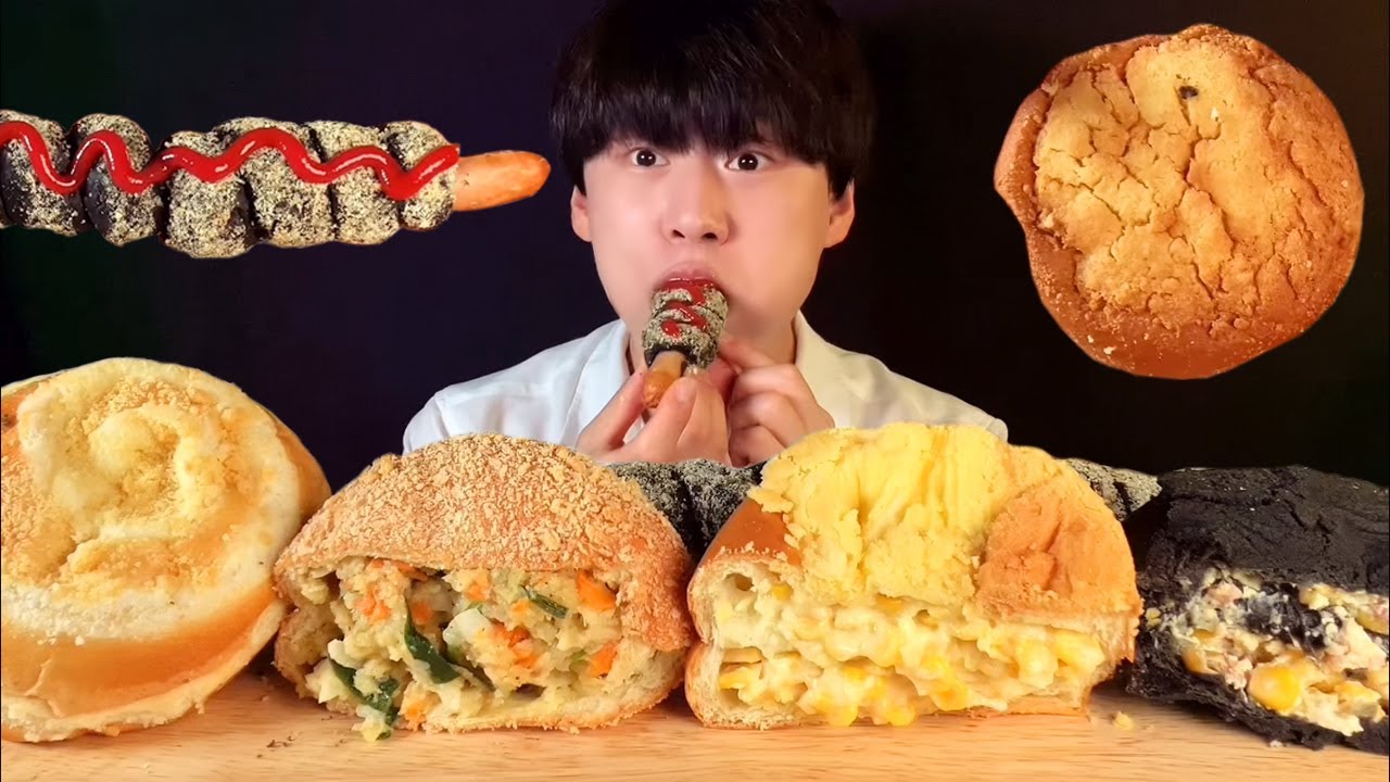 SUB)삼송빵집 먹방 asmr 세상이 허락한 유일한 마약 옥수수빵... CORN BREAD MUKBANG コーンパン
