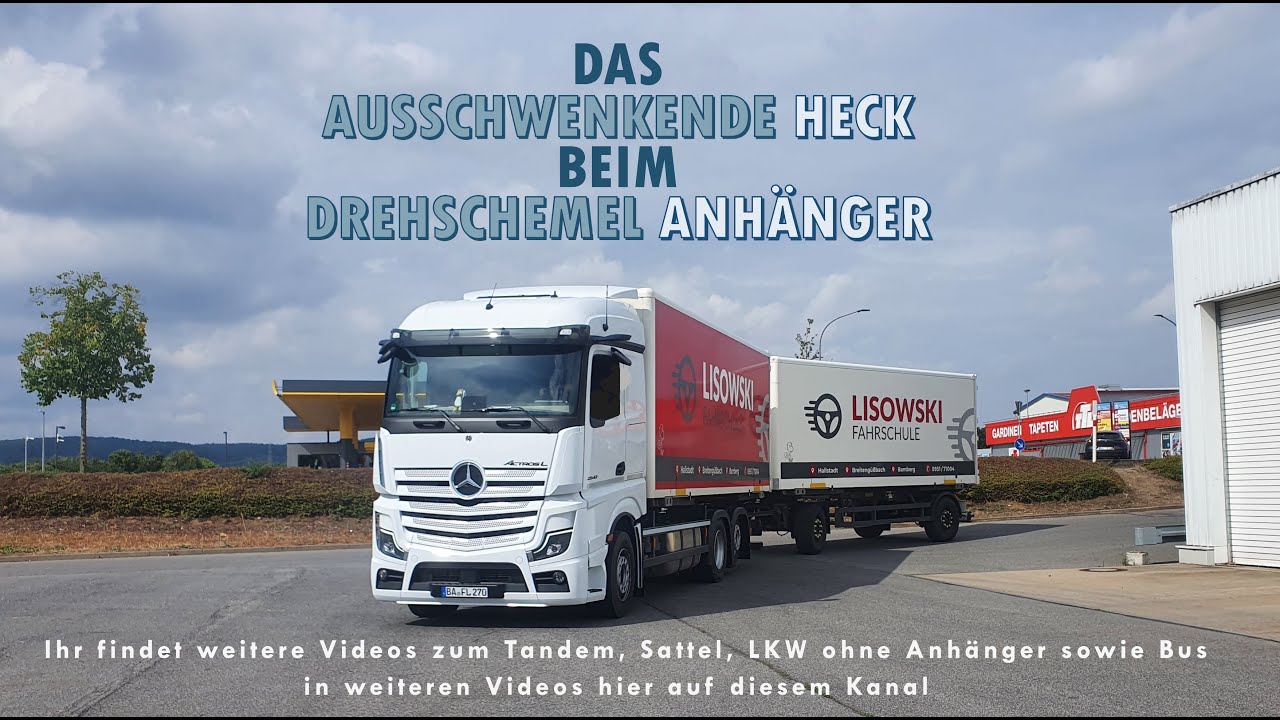 Das ausschwenkende Heck mit dem Drehschemel Anhänger