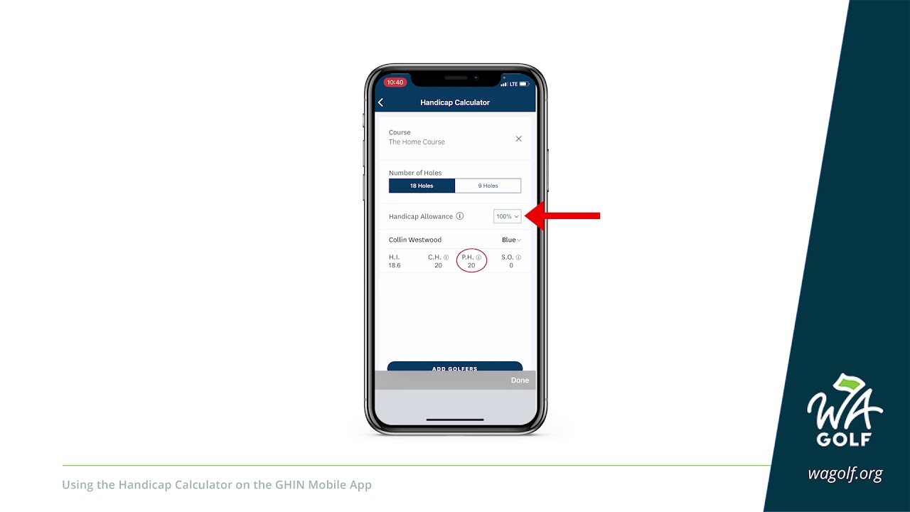Using the Handicap Calculator on the GHIN Mobile App