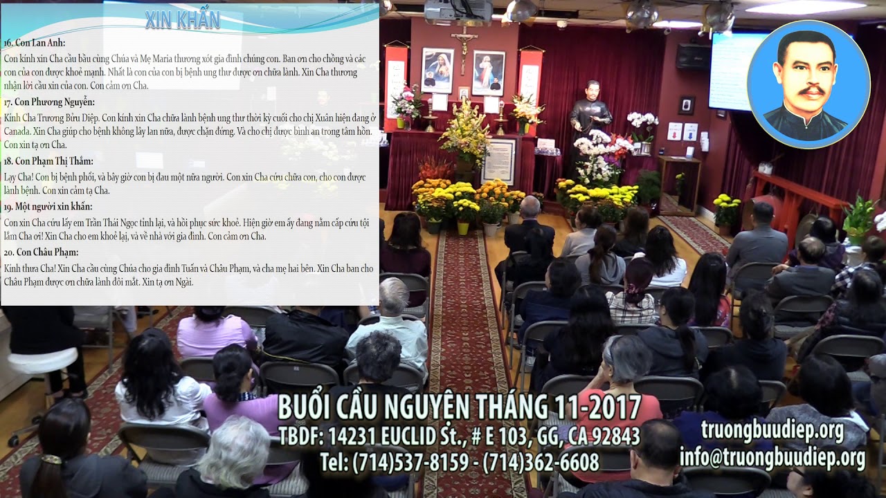 Buổi Cầu Nguyện Tháng 11, 2017