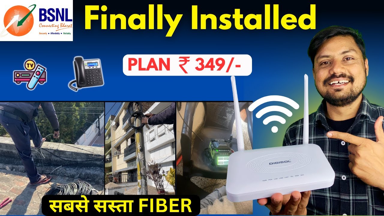 Finally Installed BSNL Fiber Connection | BSNL Fiber Plan 349 Details | Bsnl Fiber Speed Test Review