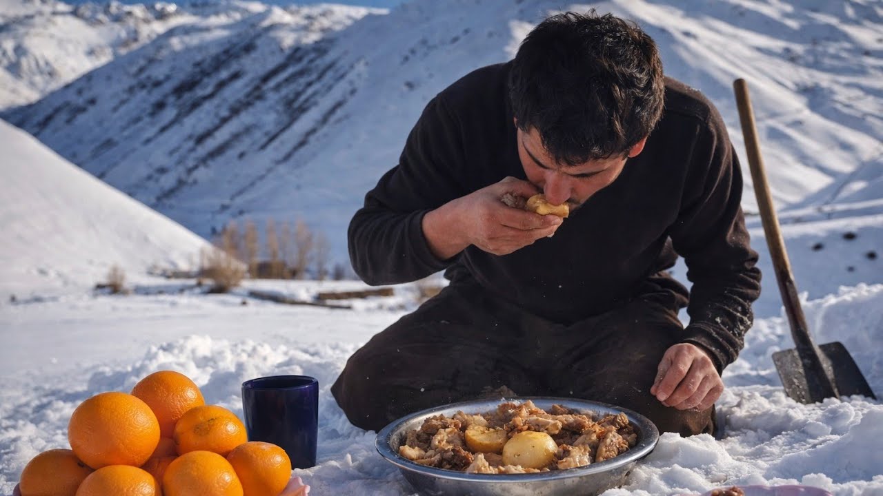 “Snowy Day Routine | Preparing Iftar (Shorba & Orange) During Ramadan”