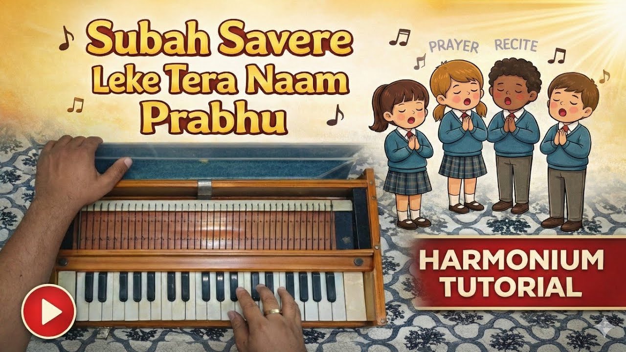 सुबह सवेरे लेके तेरा नाम प्रभु on harmonium Subah Savere Lekar Tera Naam Prabhu | How to play