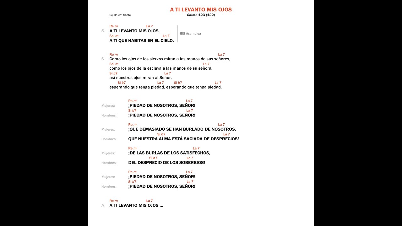 A ti levanto mis ojos (Blanco | Precatecumenado) | Camino Neocatecumenal