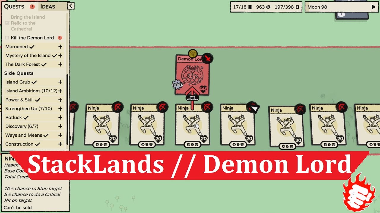 Stacklands (2022) - Kill the Demon Lord (no comments) End of the game